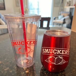 NEW! 10floz Red Tumbler and Plastic cup with straw